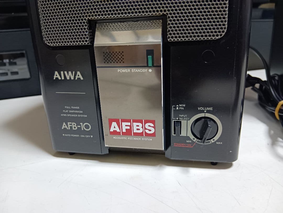 1980's　AIWA アイワ AFB-10 ペア スピーカー アンプ内蔵