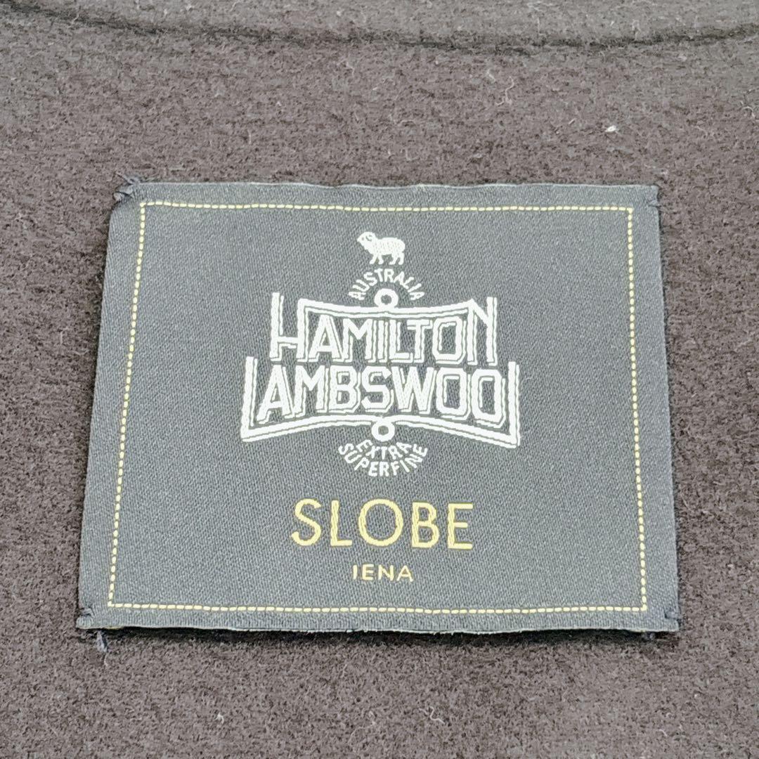 SLOBE IENA HAMILTON ダブルフェイスウールショートコート 紺