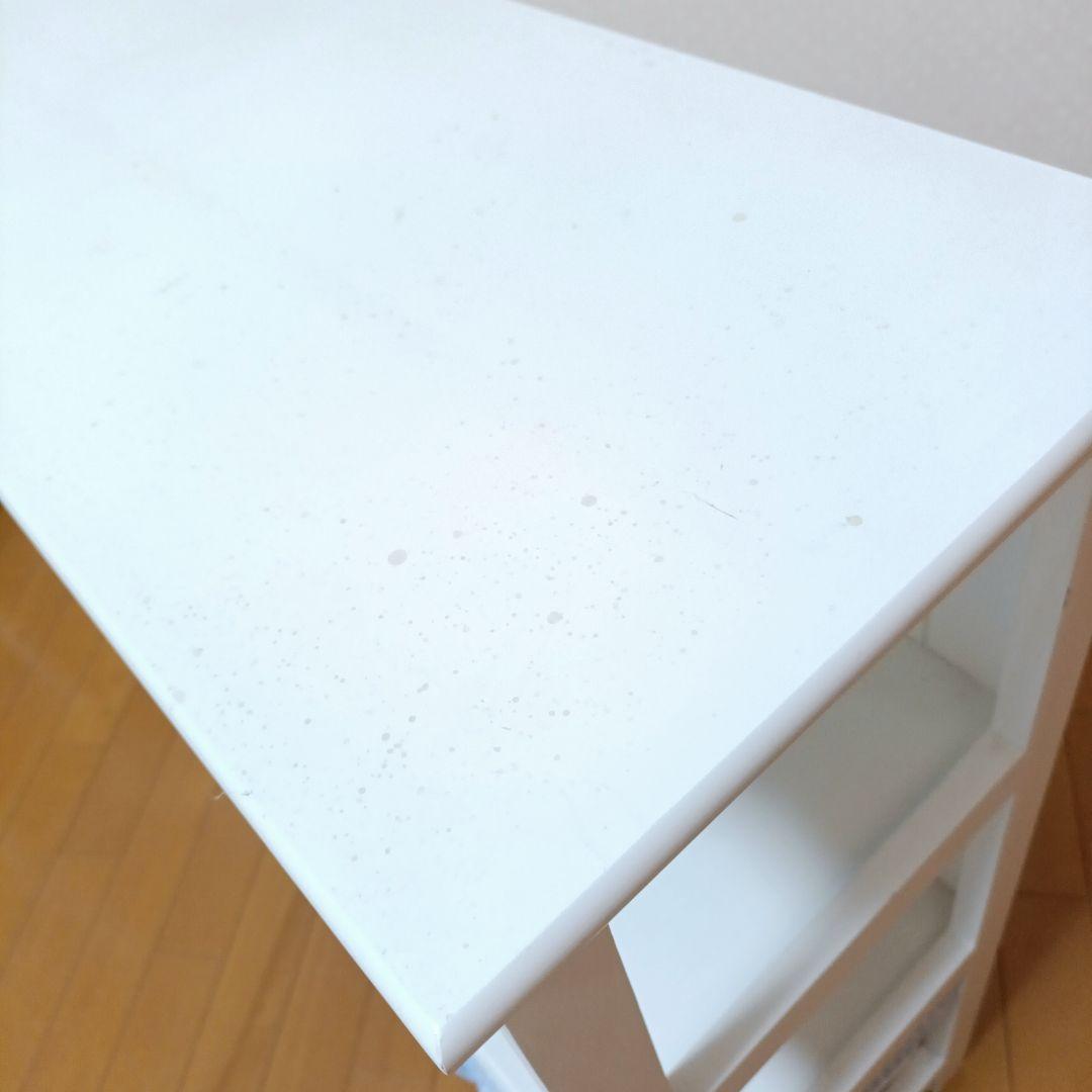 バスケット付3段フリルキャビネット　フレンチカントリー　可愛い　収納　木製　白