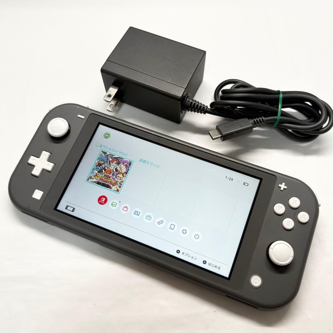 【良品☆】任天堂 Switch Lite グレー 本体 純正充電器 動作確認済み