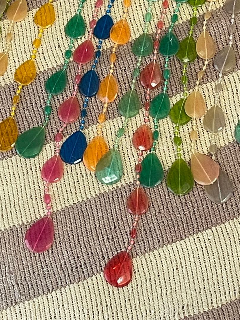 昭和レトロ　プラスチックのれん　簾　暖簾　レトロポップ　当時物　カラフル　ビーズ