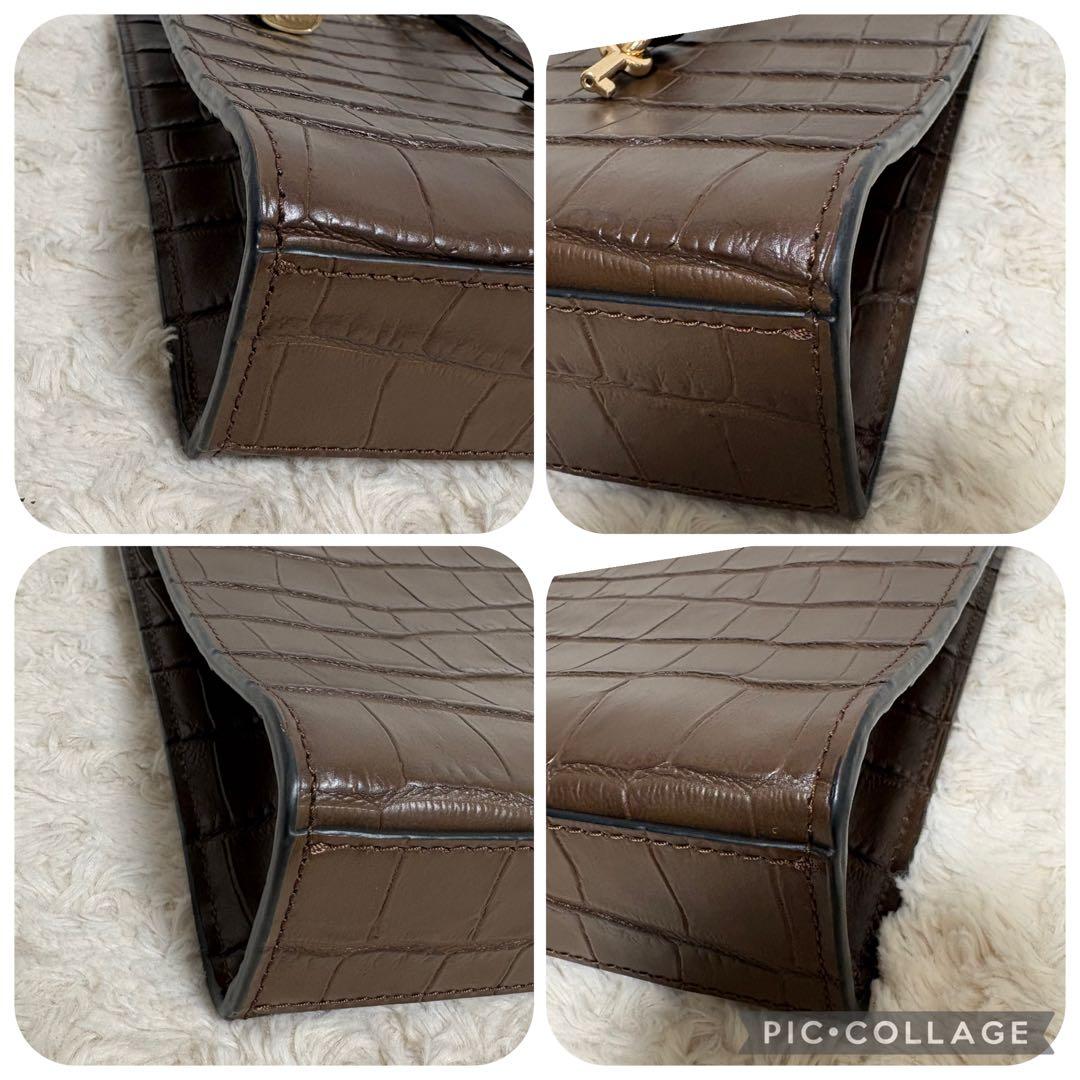 【美品】MARC JACOBS マークジェイコブス ショルダーバッグ クロコ押し