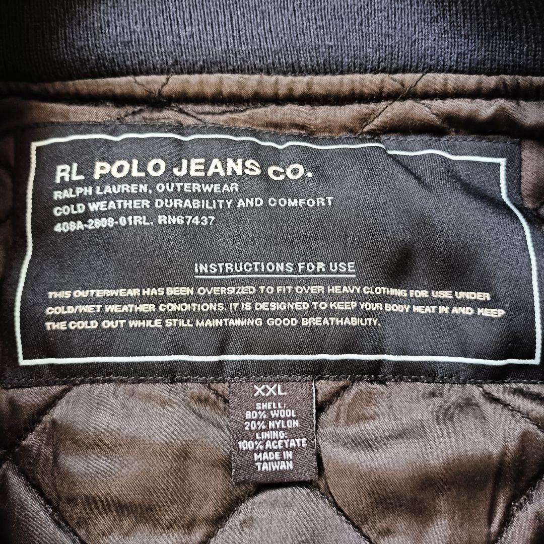 90s ラルフローレン POLO JEANS ウールスタジャン 紺 XXL