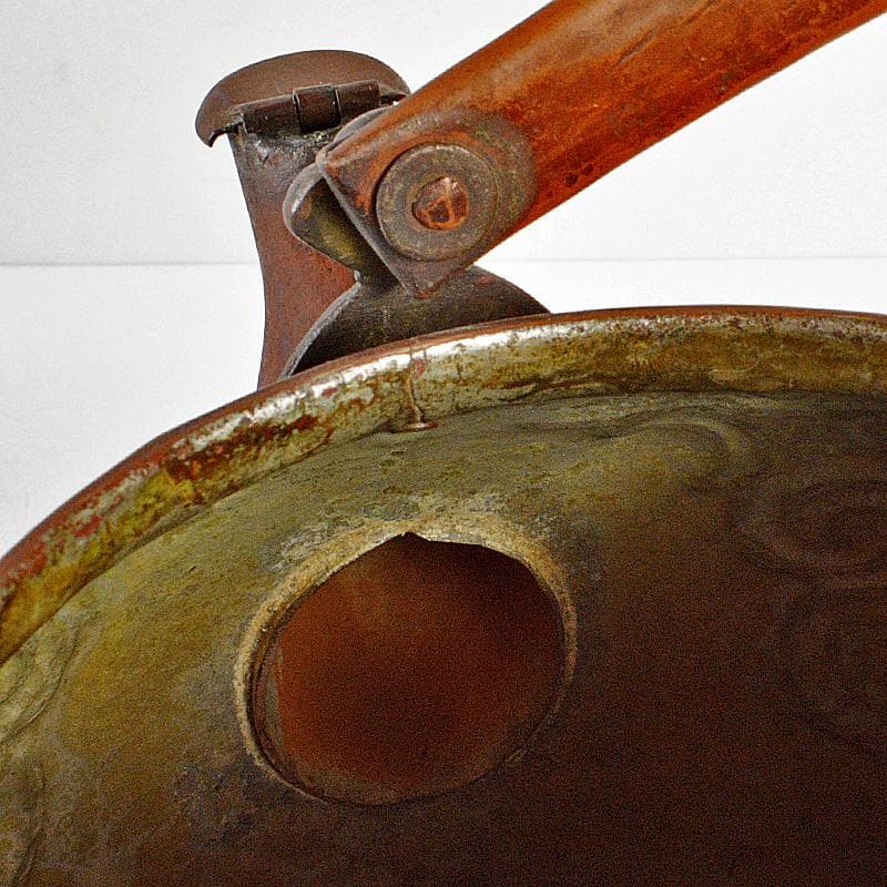 煎茶道具　銅製鎚起　花文　湯沸し　水次　薬缶　M　R6809