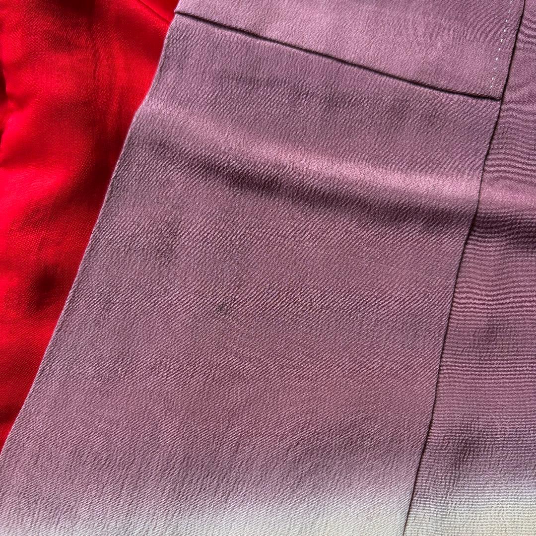 アンティーク振袖 薄紫　おしどり御所車文様ヴィンテージ正絹淡色はんなり