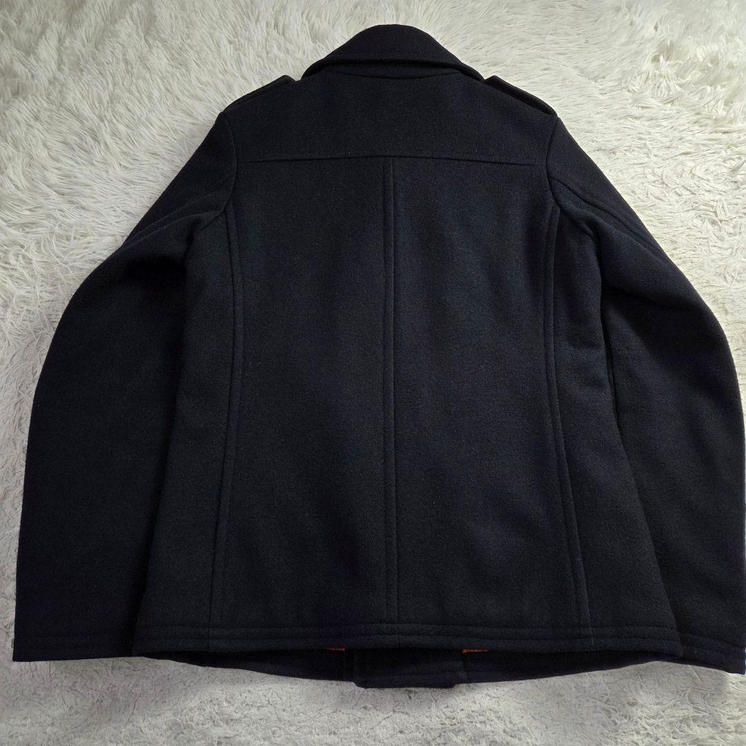 美品 フレッドペリー Pコート 裏地 総柄 チェック サイズM ダークネイビー