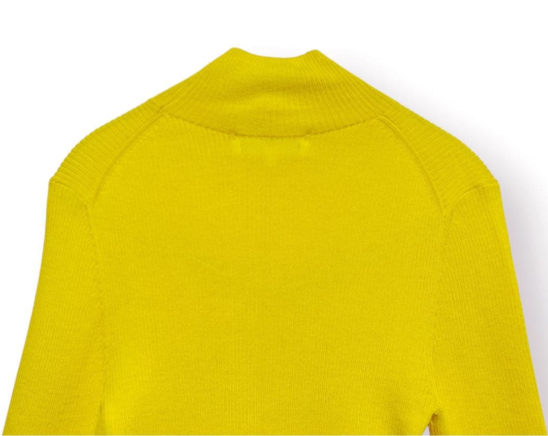 美品 エンフォルド ENFÖLD ハイネック プルオーバー リブニット イエロー