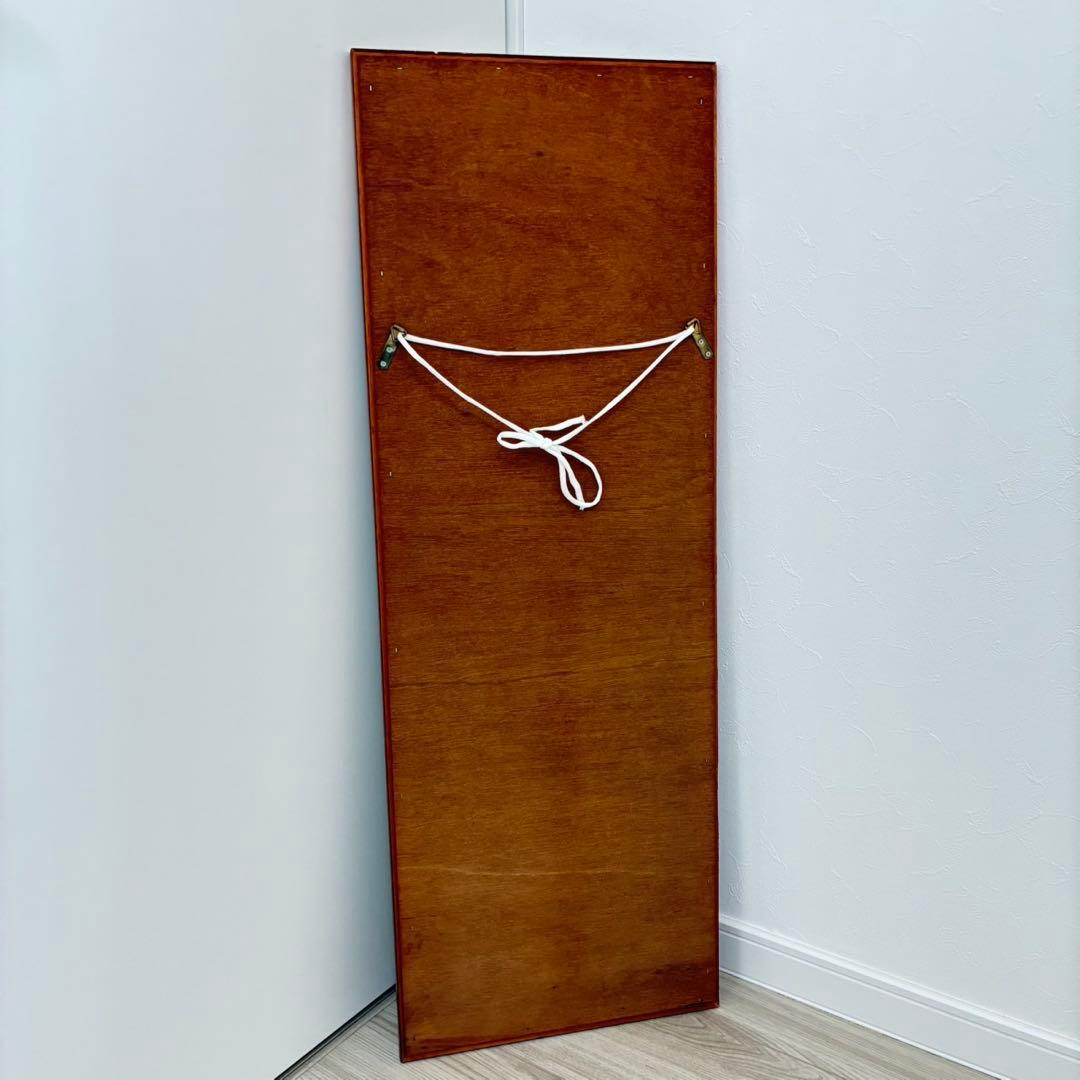 英国長　姿見 ウォールミラー アンティーク調 木製 花柄　鏡　ビンテージ