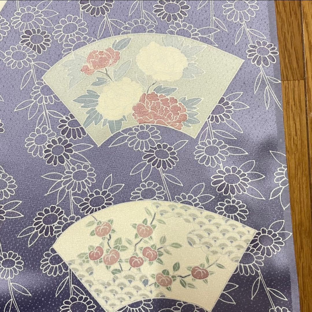 カ*キ様 【断捨離】　正絹　反物　グレー　青紫　まとめ売り　秘蔵極型小紋　紅鶴