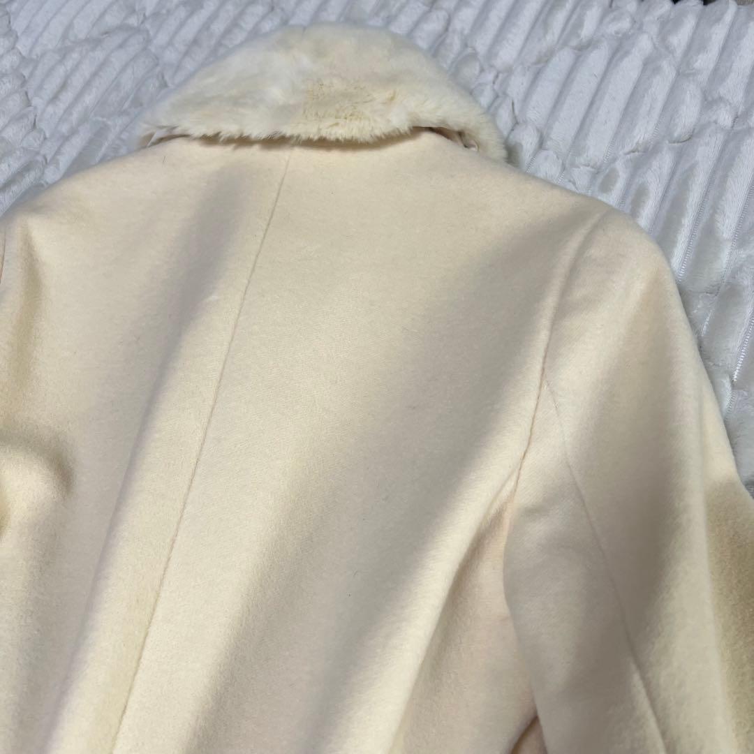 【a3880】エフデ 新品 フォックスファーアンゴラコート ベージュ M