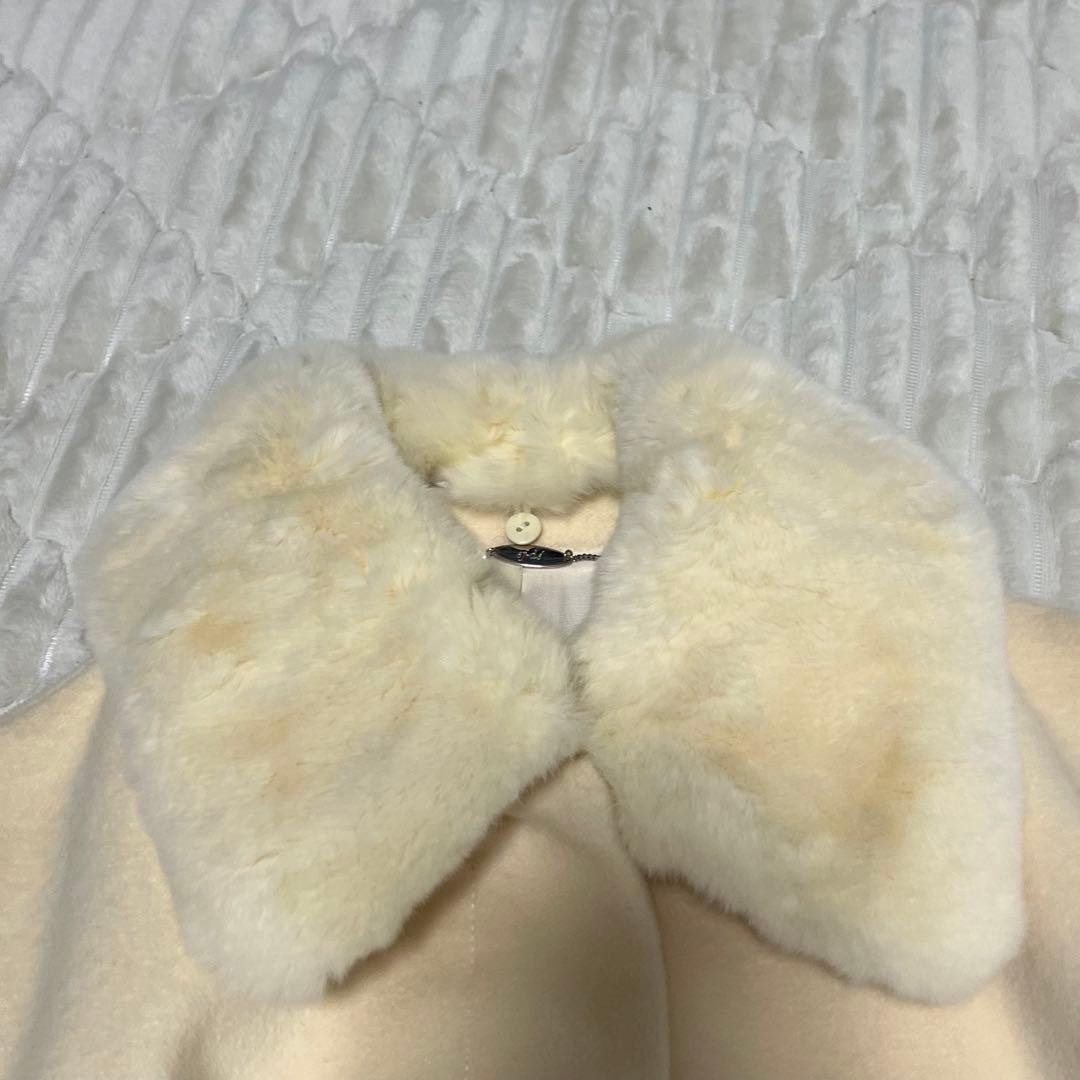 【a3880】エフデ 新品 フォックスファーアンゴラコート ベージュ M