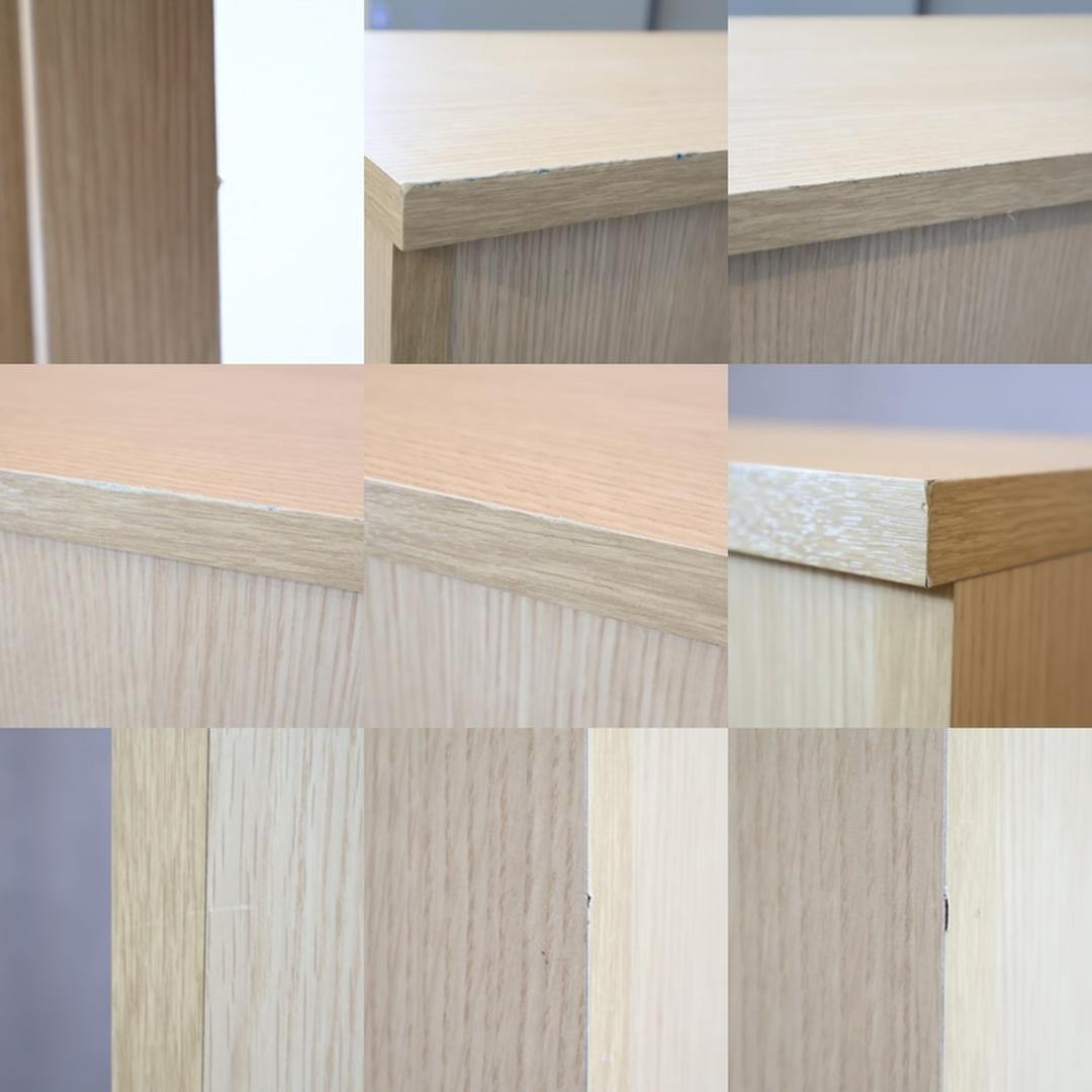 北欧スタイル 移動式デスク＆シェルフキャビネット キャスター 折り畳み式