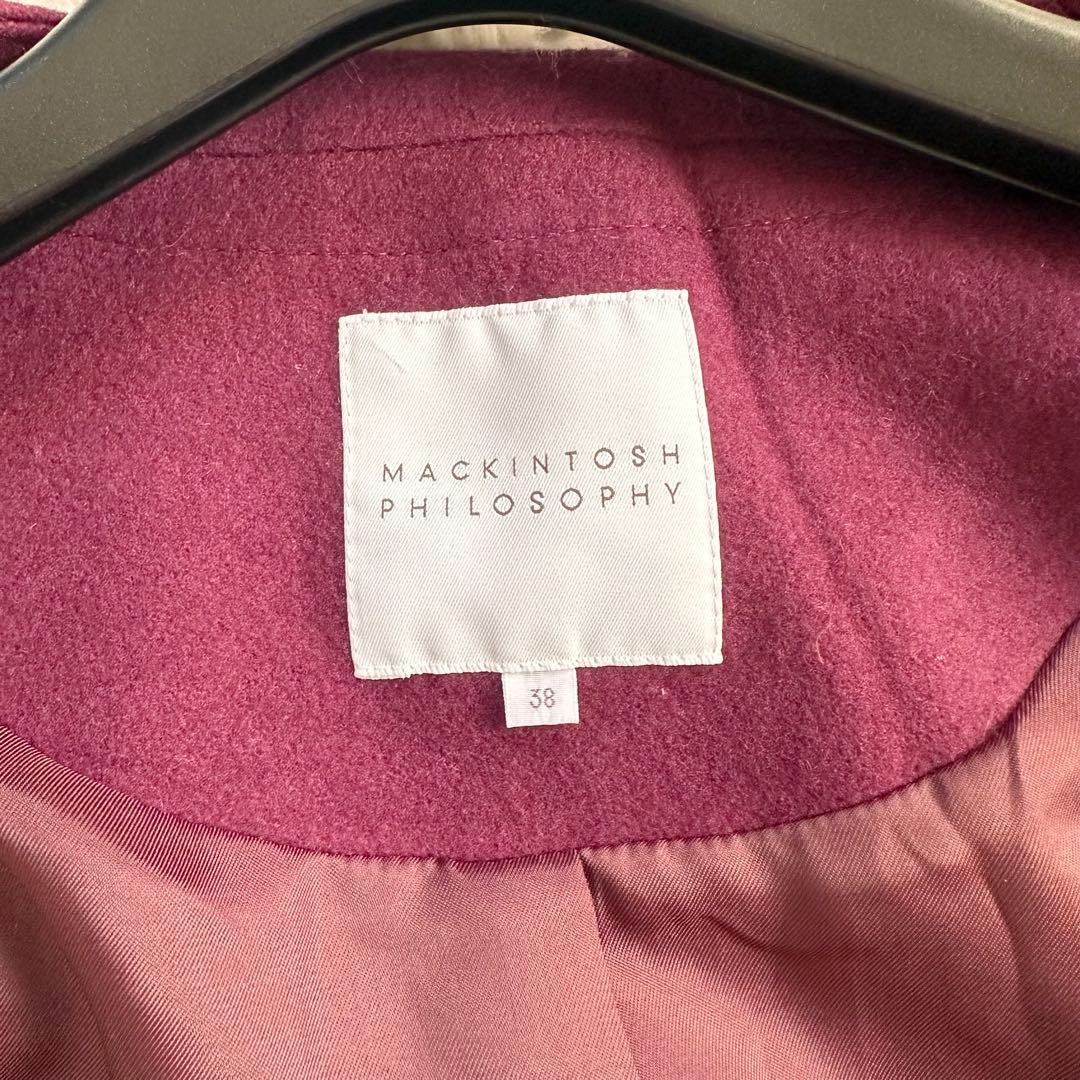 【着用2回】マッキントッシュフィロソフィー　ケープコート　ポンチョ　ボルドー38