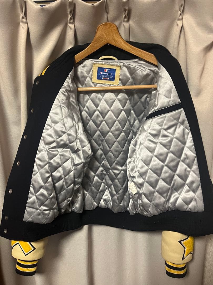 Champion スタジャン ネイビー/アイボリー