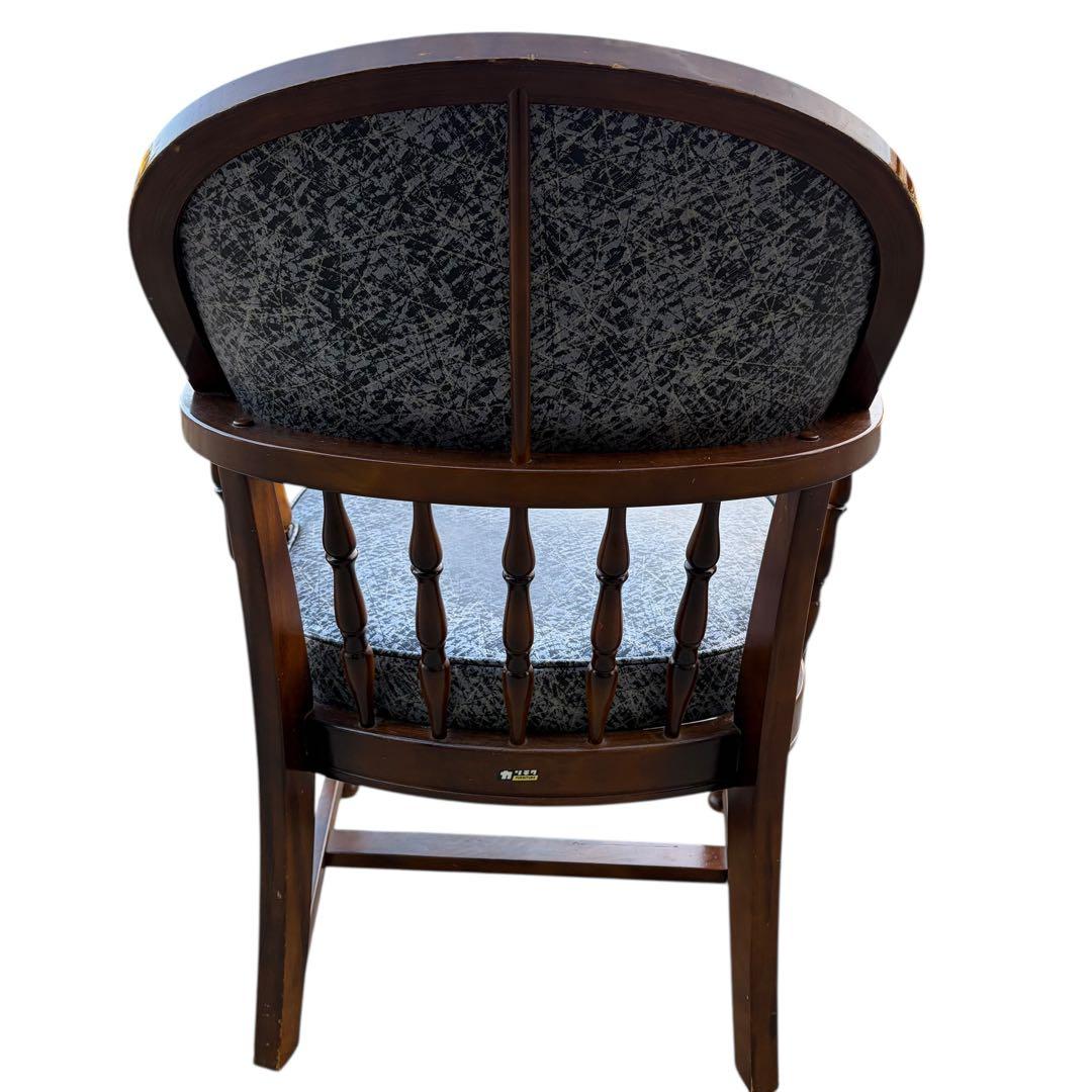 【希少】オールドカリモク コロニアル 合皮 ラタン アームチェア ③