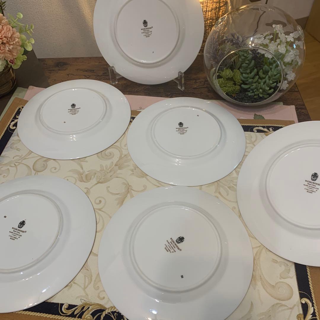 ウェッジウッド コロンビア　セージグリーン 17.5cmケーキプレート 6枚
