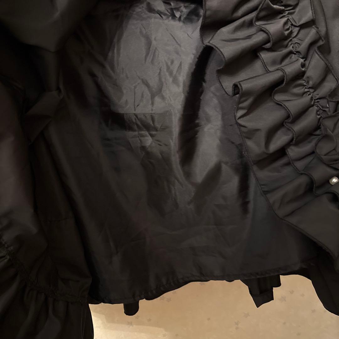 CALNAMUR ミニフリルノースリーブワンピース 黒 藤田ニコル