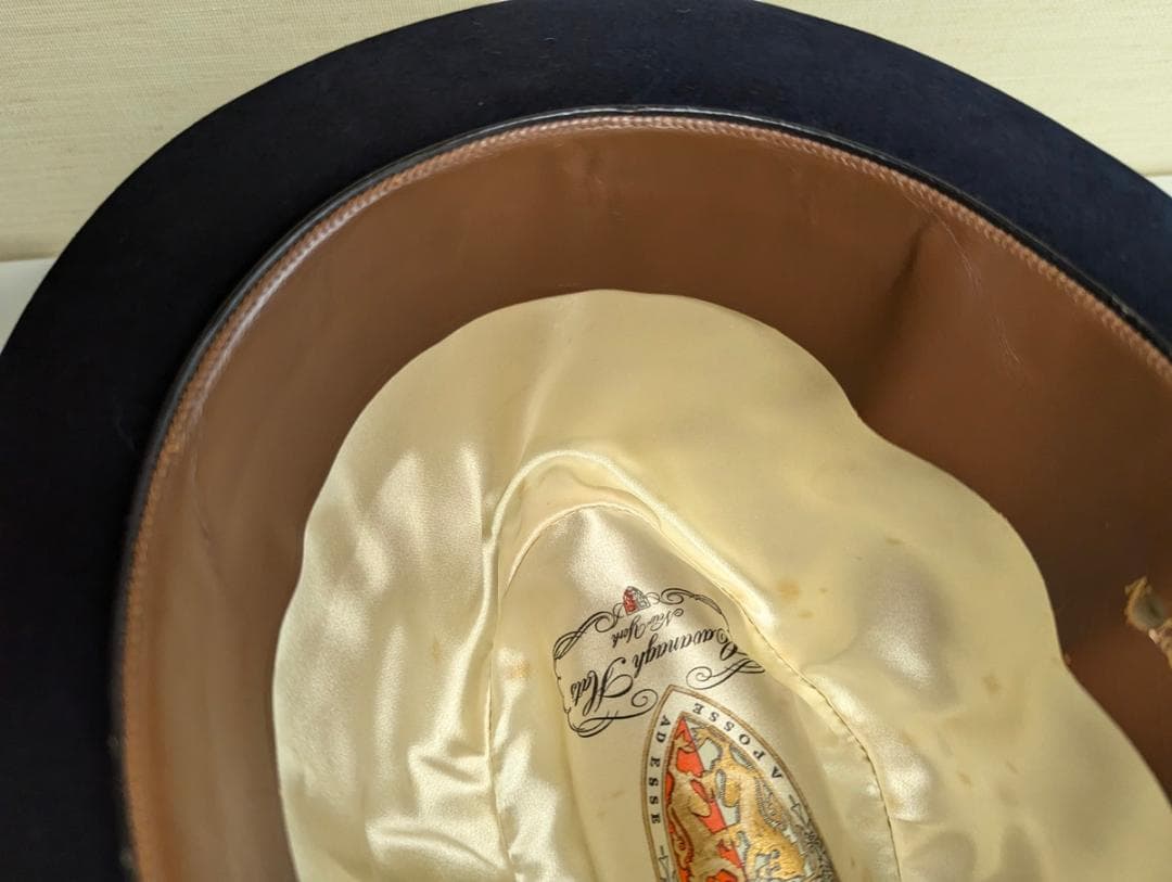 Cavanagh 50sヴィンテージ USA製ホンブルグハット 紺 57cm