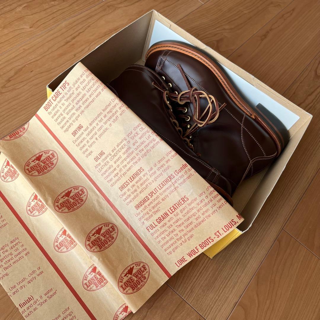 【新品同様】ロン・ウルフLONEWOLF ワイヤーマンブーツ サイズ9 ブラウン