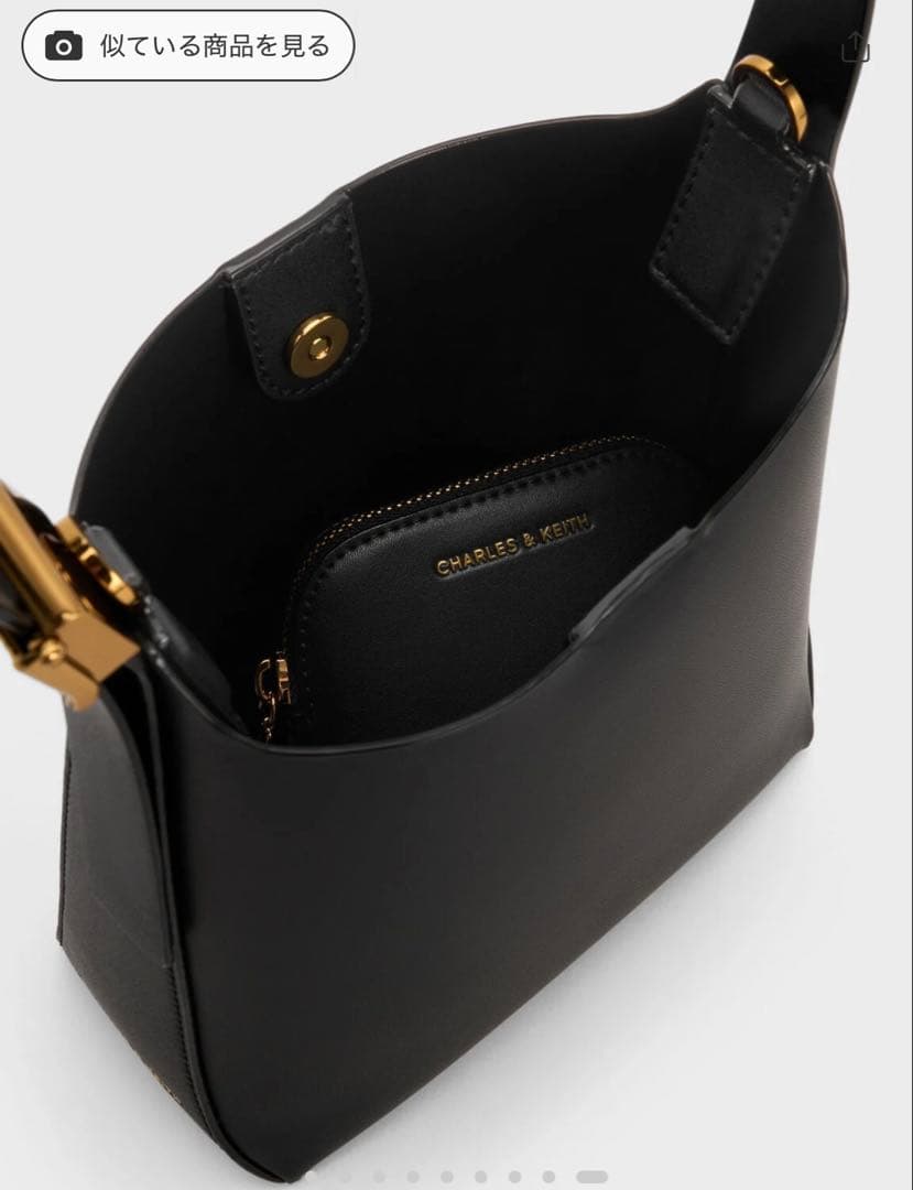 CHARLES & KEITH Edna エドナ バケツバッグ ブラック