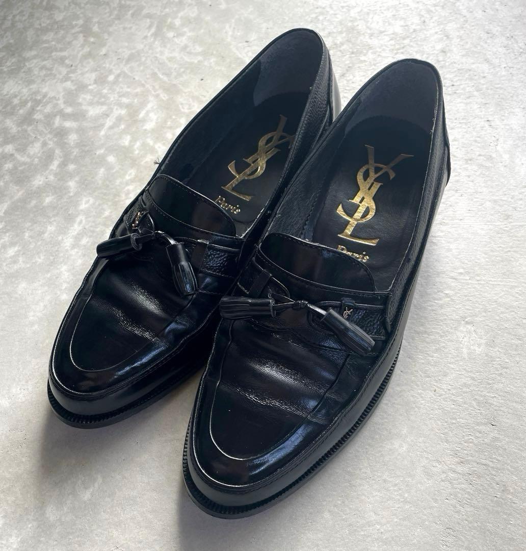 【美品】YSL イヴ・サンローラン タッセル ローファー 黒 革靴