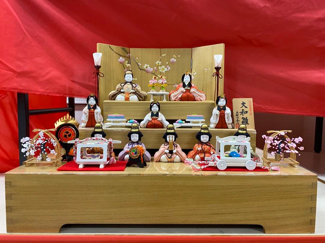 雛人形　木村一秀作　江戸木目込人形　十人飾り三段セット・アウトレット商品