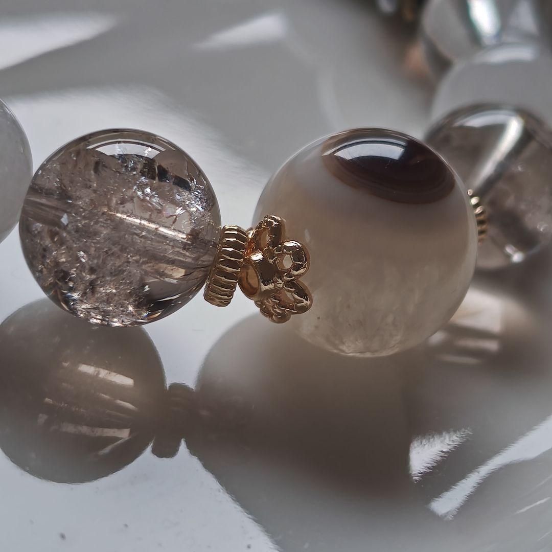 新作♡銀線　天眼観音天珠ブレス