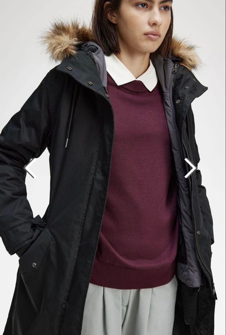 FRED PERRY ブラック モッズコート ジップインライナー付きLサイズ