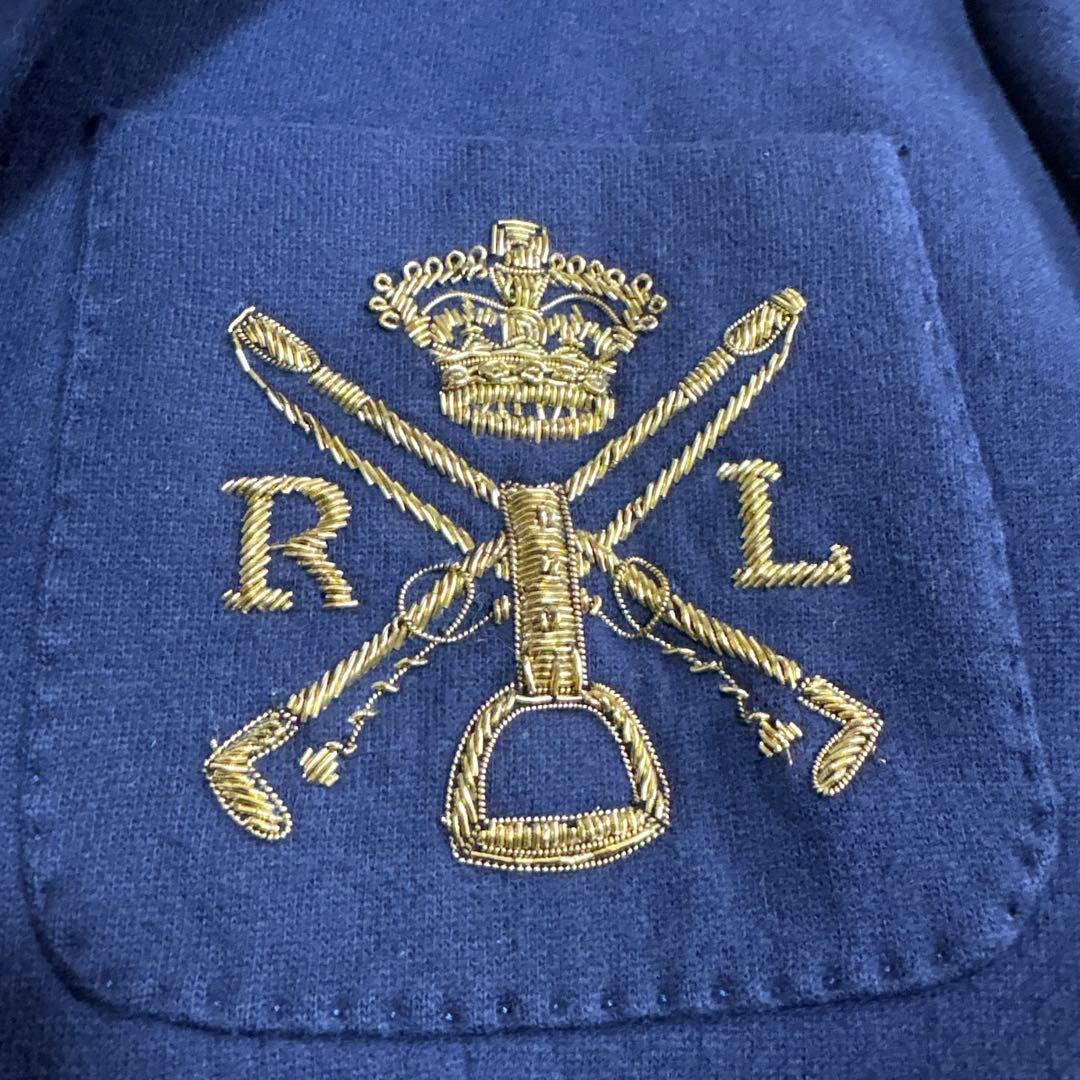 希少　ラルフローレン　ブリオン刺繍 乗馬 クラシック ジャケット　ネイビー　金釦