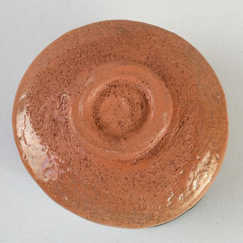 茶道具　八事窯　中村道年作　織部茶碗　仕覆付　時代箱　C　9440