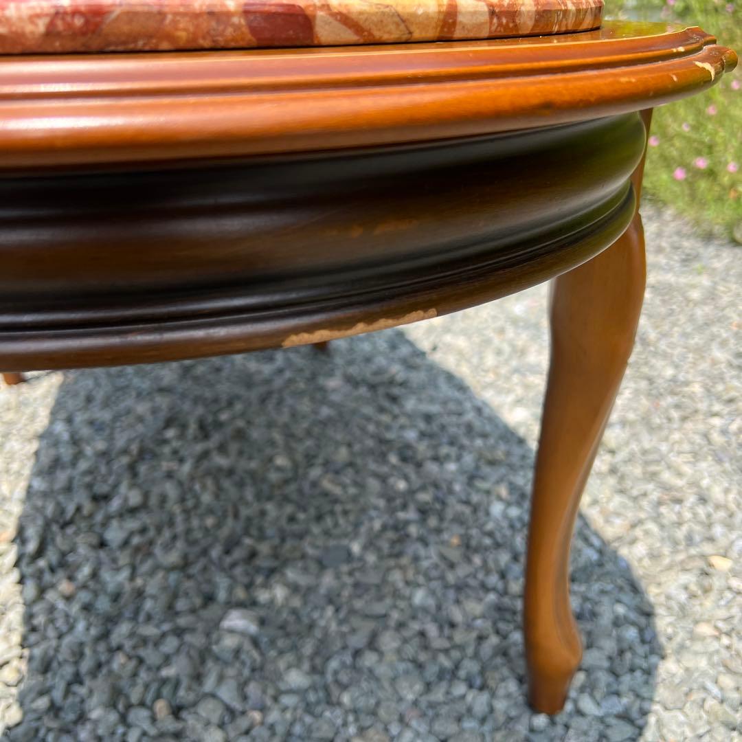 イタリア家具 大理石 センターテーブル ローテーブル ロココ調 猫脚 楕円