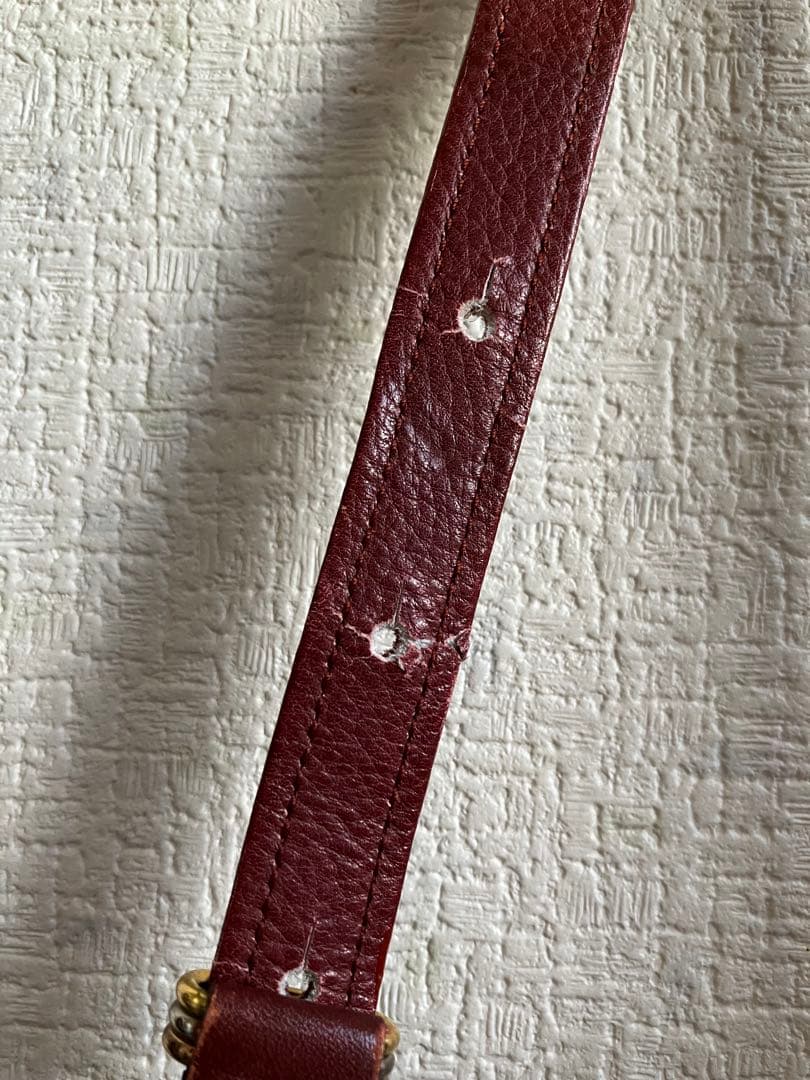 Cartier カルティエ　ショルダーバッグ　ポシェット　レザー　ボルドー