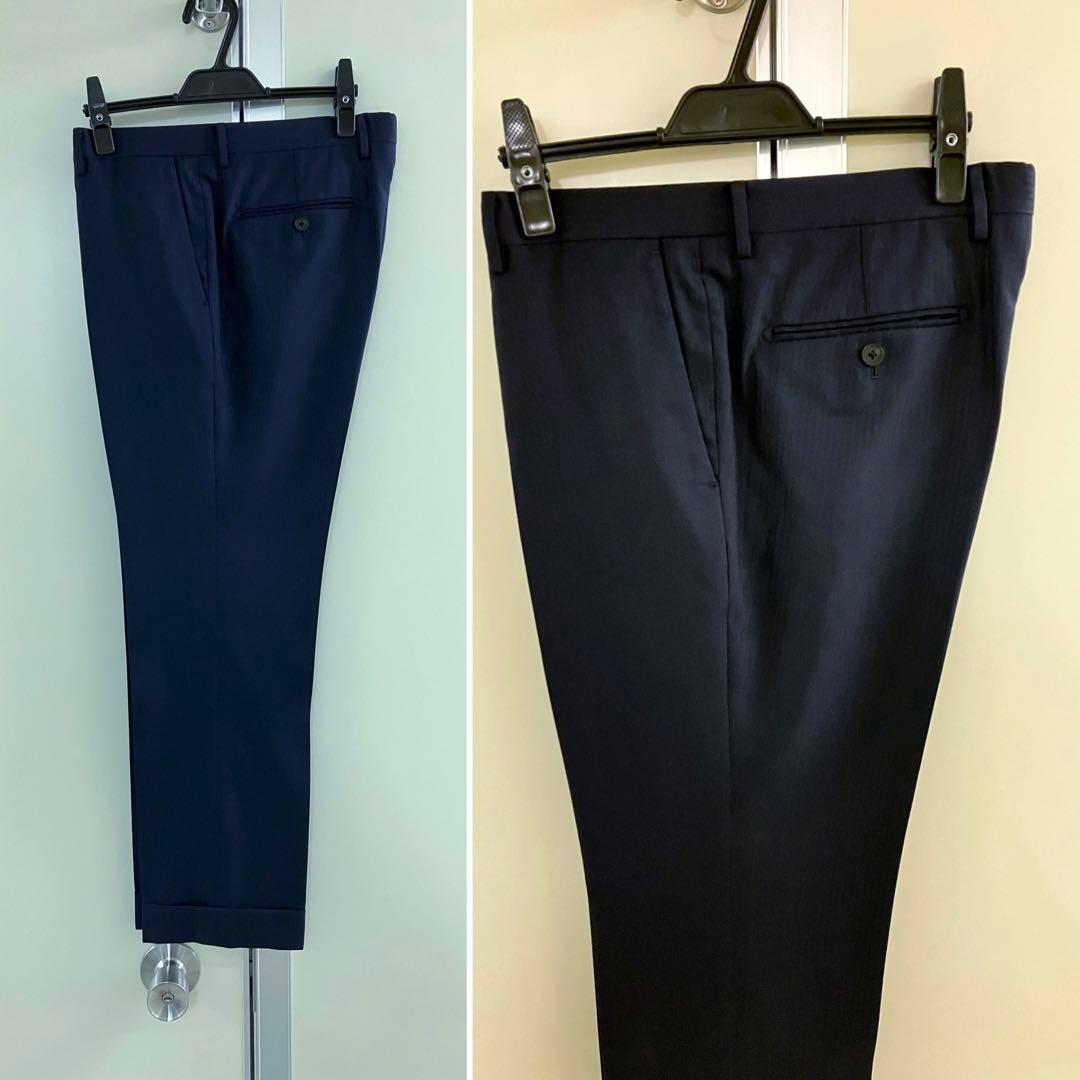 〓 〓 NAVY SILK×WOOL バーズアイ スーツ