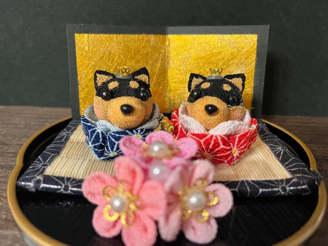 つまみ細工　ミニピン雛人形　& 五月人形　2way