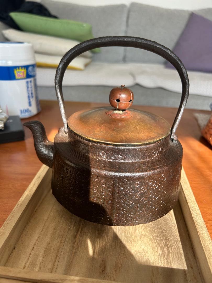 南部鉄天祐堂 希少天祐堂　鉄瓶　骨董品　 アンティーク 約1.5L