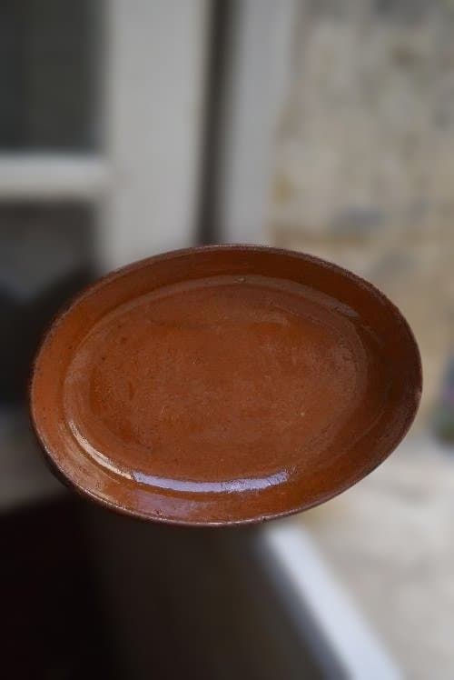 フランス19世紀　オーバルグラタン皿　古道具坂田　西洋民藝　アンティーク