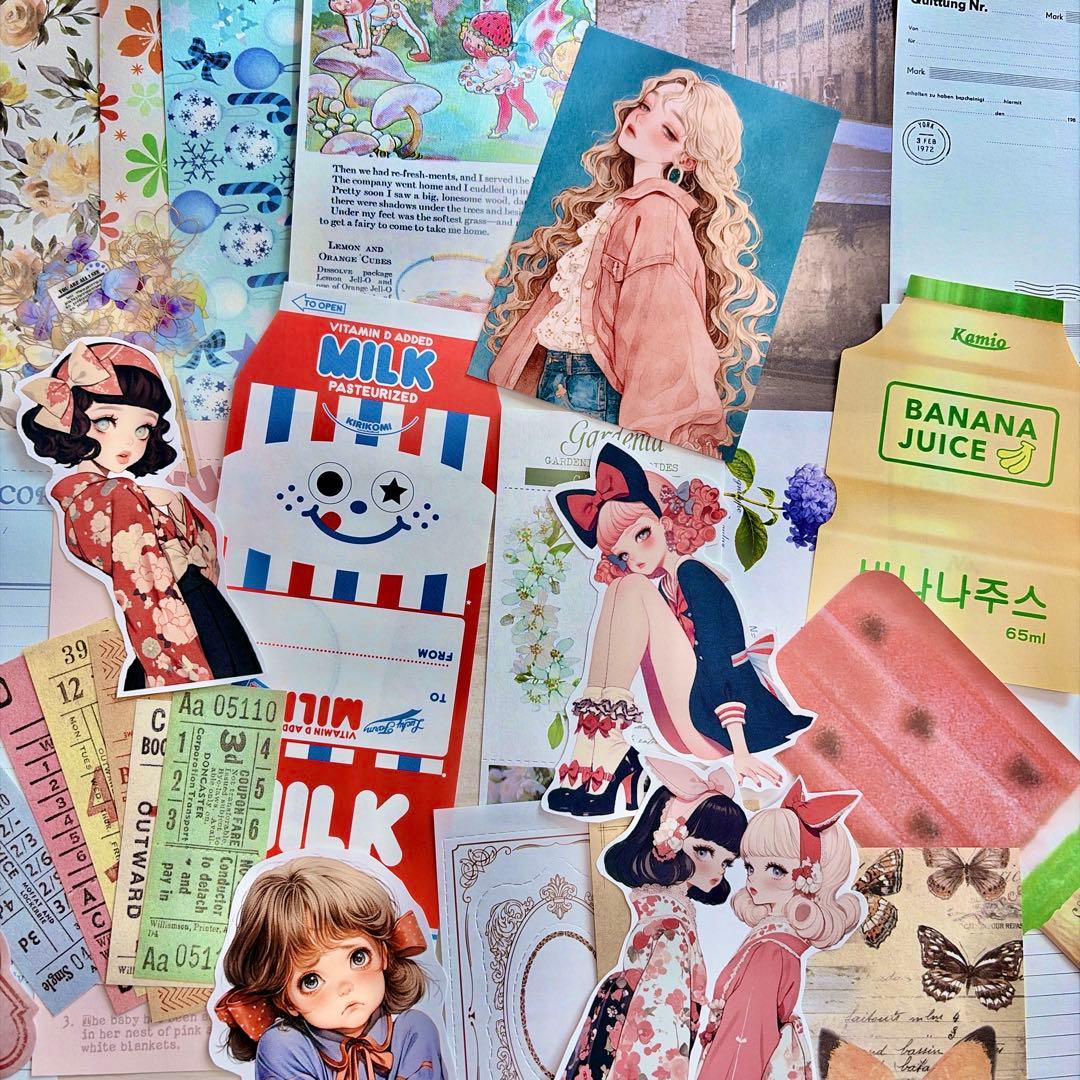 値下げ 海外マステ　コラージュ素材 デザインペーパーなど大量まとめ売り☆