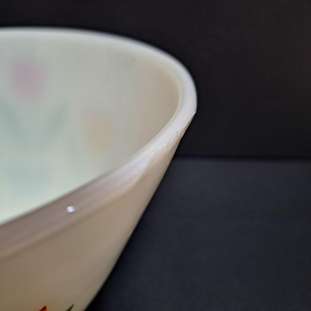 ファイヤーキング　Fire King　ミキシングボウル　チューリップ　アイボリー