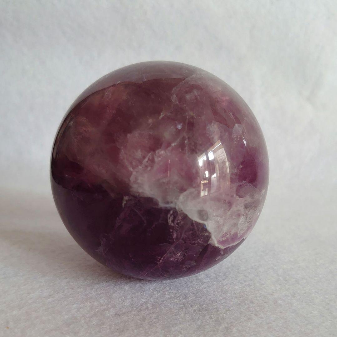 パープルピンクフローライト　丸玉B　素敵な逸品