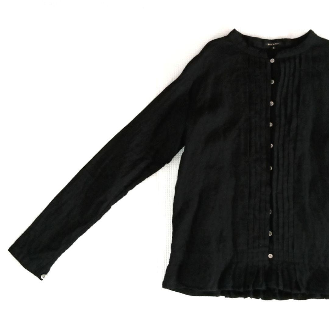 R&D.M.Co- オールドマンズテーラー リネン ブラウス タック ブラック