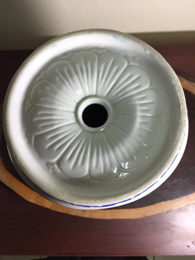 実用品 陶枕 梅図 染付 福寿 陶器製 中国古玩