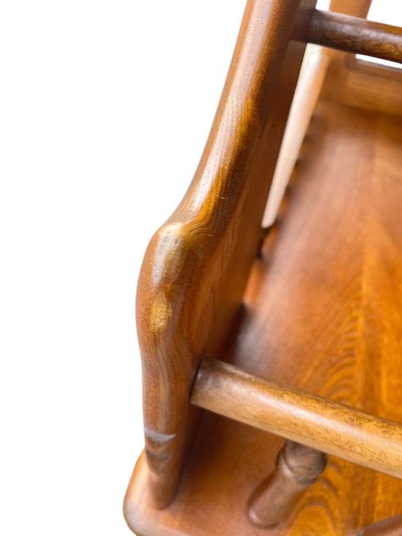 HR603 希少デザイン　カリモク家具　キッチンワゴン　サイドワゴン　ラタン