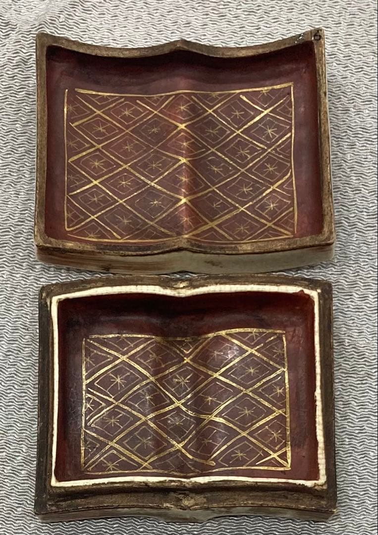 B440s「菊に芒図本形 香合」京焼　仁清　香道具　茶道具　仁清印在判