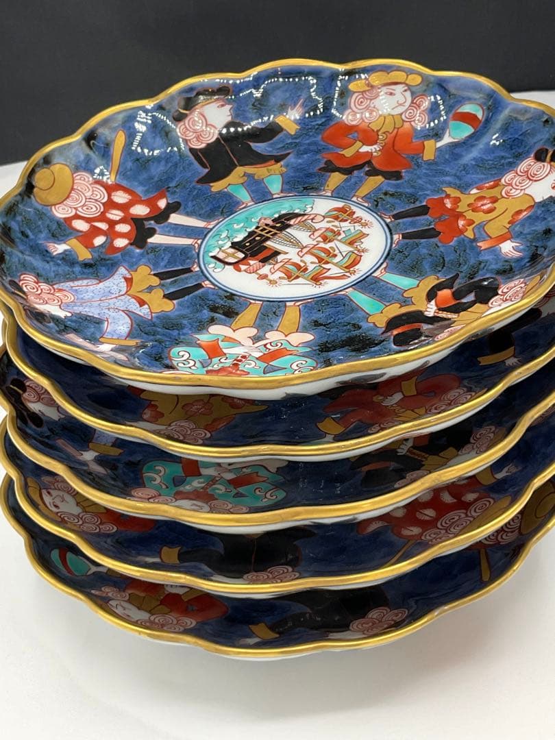 福右衛門窯　古伊万里　皿　染錦献上手　福右衛門