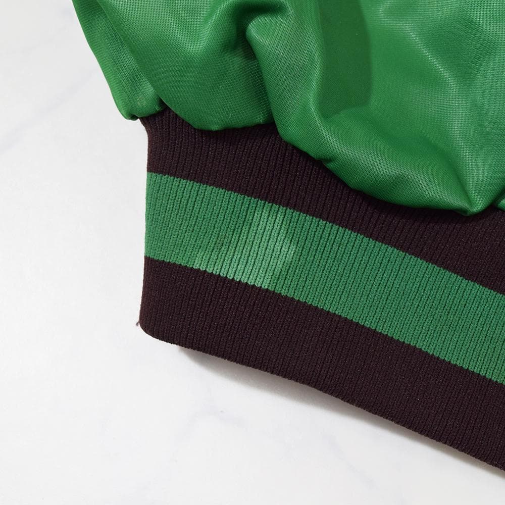 当時物 アシックス製 福岡ダイエーホークス グランドコート スタジャン 緑 L