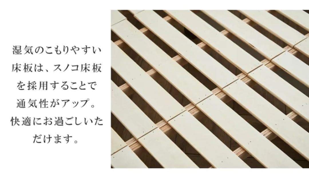 クイーンサイズ ベッドフレーム 棚・コンセント・ライト付き