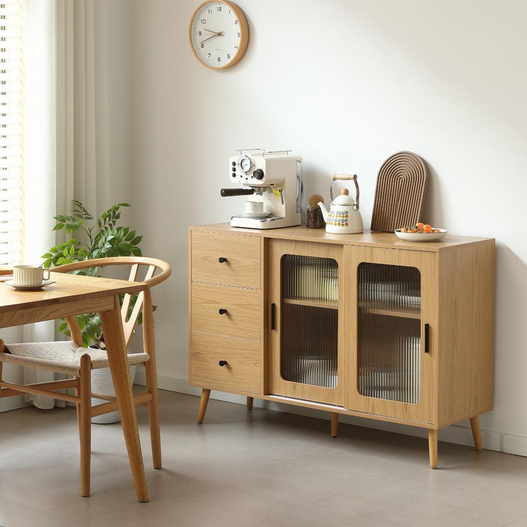 超人気✨！キャビネット サイドボード 食器棚リビングボードタンス　NATURAL