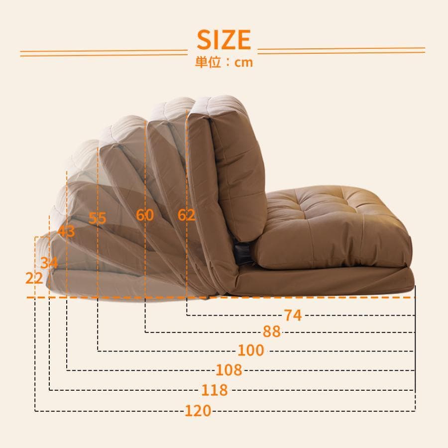 新品ソファベッド ソファ 二人掛け PUレザー 座椅子 折り畳み1413-220