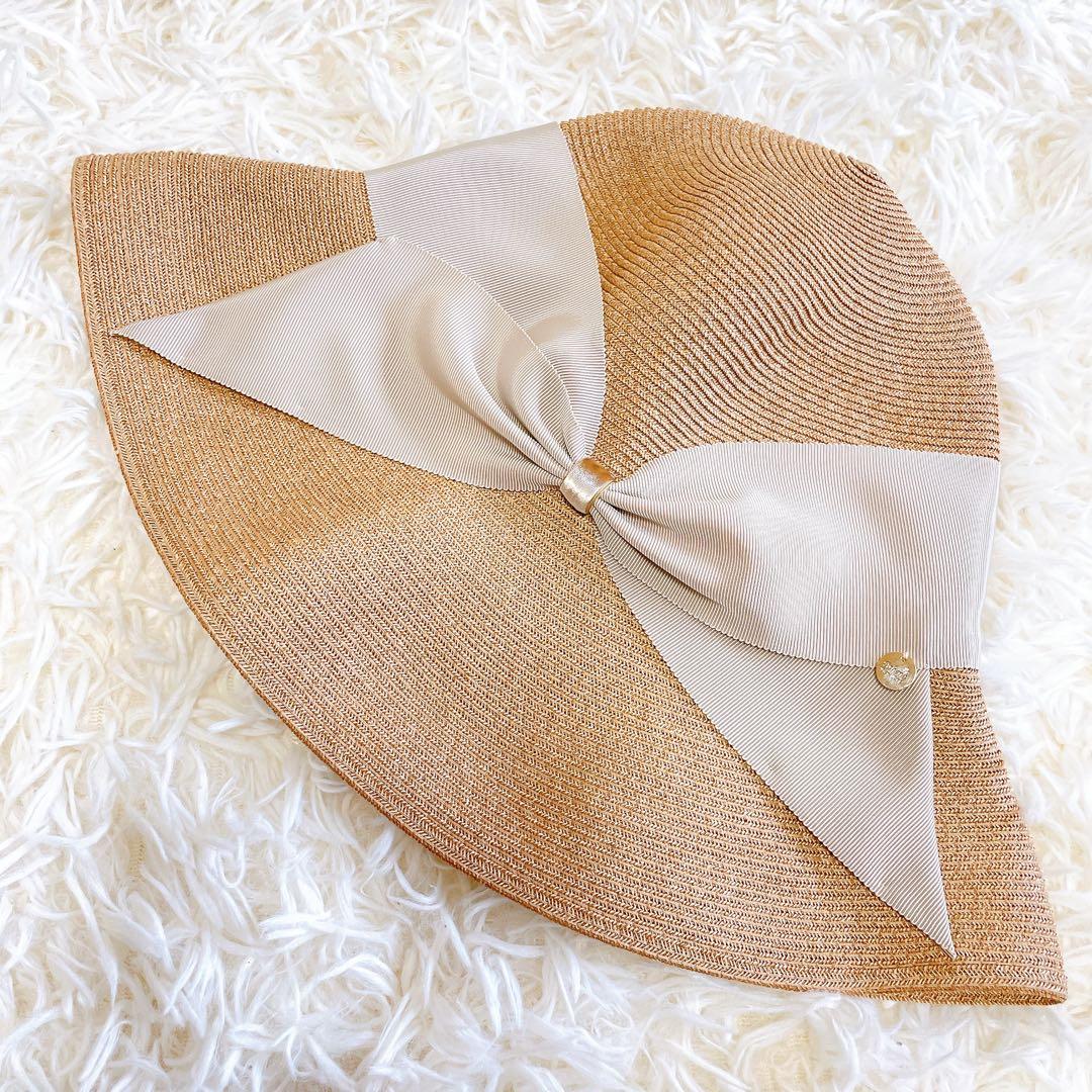 極美品✨アシーナニューヨーク リサコ　リボン　キャペリン　頭囲57cm 調節可