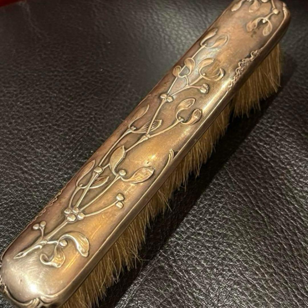 フランス　純銀950製　アンティーク　ヤドリギ　ブラシ　アールヌーボー